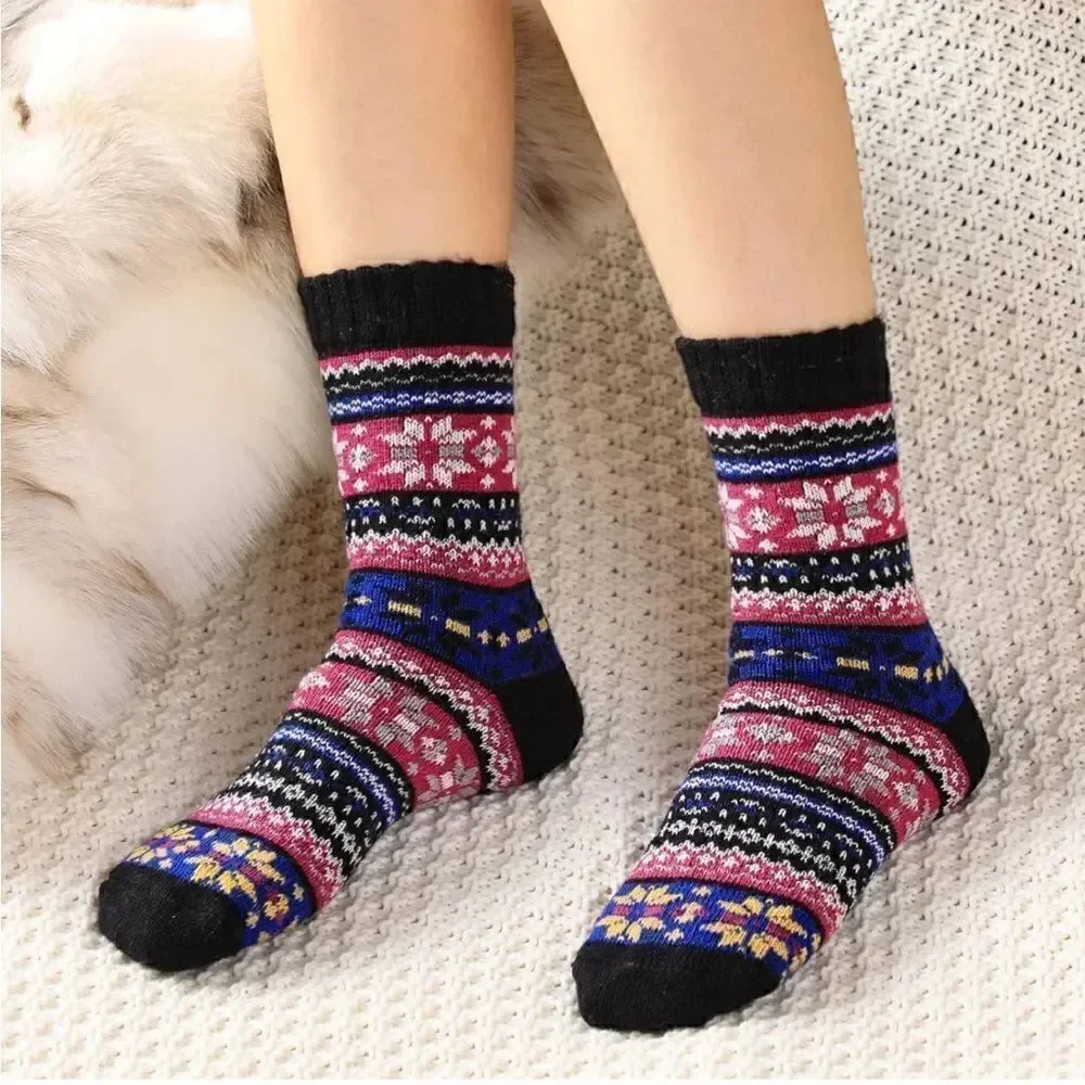 Nordic style wool winter socks